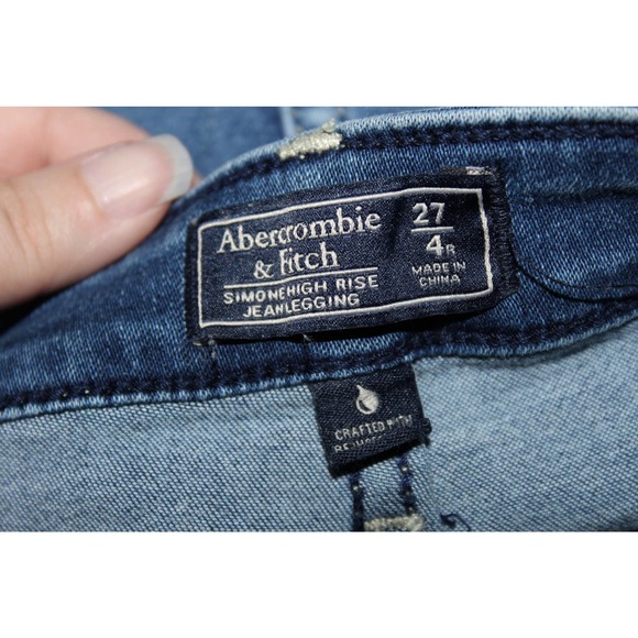 Abercrombie & Fitch Simone High Rise Jean Legging Blue Denim Jeans Size 27 / 4 - Picture 3 of 5